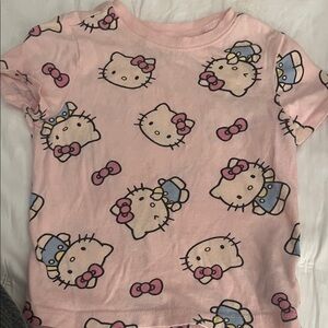 Old Navy Pink Hello Kitty Short Sleeve Tee with Blue & Yellow Accents
